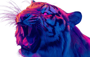Neon Angry Tiger Vinyl Car Decal Sticker – Waterproof & UV-Resistant 5.866666666666666" Neon Angry Tiger Vinyl Car Decal Sticker – Waterproof & UV-Resistant 5.866666666666666"
