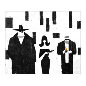 Noir-Inspired Animated Trio Vinyl Car Decal Sticker – Waterproof & UV-Resistant 3.4133333333333336"