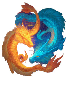Harmonious Dragon Duo Vinyl Car Decal Sticker – Waterproof & UV-Resistant 4.1066666666666665"