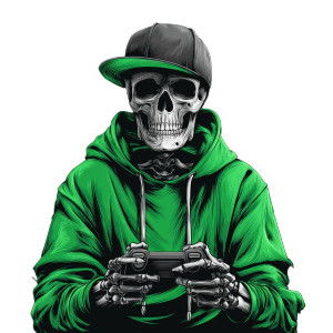 Skeleton Gamer Vinyl Car Decal Sticker – Waterproof & UV-Resistant 6.826666666666667"