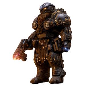 Armoured Dwarf Soldier Vinyl Car Decal Sticker – Waterproof & UV-Resistant 3.4133333333333336"