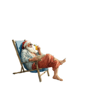 Beach Santa Relaxing Vinyl Car Decal Sticker – Waterproof & UV-Resistant 6.826666666666667"