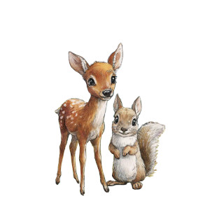Graceful Deer Squirrel Vinyl Car Decal Sticker – Waterproof & UV-Resistant 3.4133333333333336"