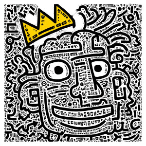 Haring-Style Youth Vinyl Car Decal Sticker – Waterproof & UV-Resistant 3.4133333333333336"