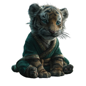 Meditative Tiger Cub Vinyl Car Decal Sticker – Waterproof & UV-Resistant 6.826666666666667"