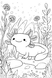 Axolotl Coloring Book Vinyl Car Decal Sticker – Waterproof & UV-Resistant 8.96"