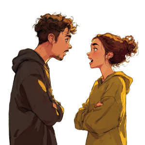 Arguing Couple V3 Vinyl Car Decal Sticker – Waterproof & UV-Resistant 3.4133333333333336"