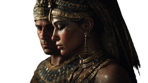 Royal Egyptian Couple Vinyl Car Decal Sticker – Waterproof & UV-Resistant 2.72"