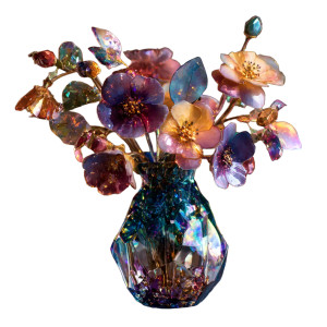 Gemstone Flower Vase Vinyl Car Decal Sticker – Waterproof & UV-Resistant 3.4133333333333336"