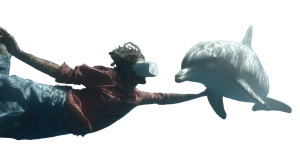 Man Meets Dolphin Vinyl Car Decal Sticker – Waterproof & UV-Resistant 5.4