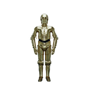 Golden Futuristic Robot Vinyl Car Decal Sticker – Waterproof & UV-Resistant 3.4133333333333336"