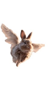 Winged Rabbit Vinyl Car Decal Sticker – Waterproof & UV-Resistant 4.8533333333333335"
