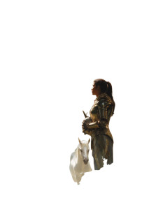 Athena With Unicorn Vinyl Car Decal Sticker – Waterproof & UV-Resistant 8.213333333333333"