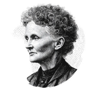 Marie Curie Caricature Vinyl Car Decal Sticker – Waterproof & UV-Resistant 3.4133333333333336"
