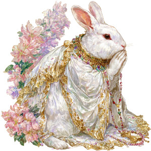 Praying Rabbit Vinyl Car Decal Sticker – Waterproof & UV-Resistant 3.4133333333333336"