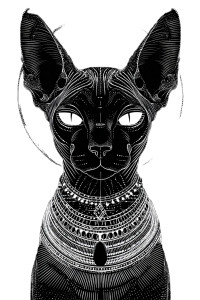 Egyptian Cat Design Vinyl Car Decal Sticker – Waterproof & UV-Resistant 4.4