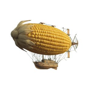 Giant Corn Airship Vinyl Car Decal Sticker – Waterproof & UV-Resistant 6.826666666666667"