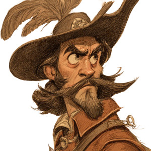 Swashbuckler Portrait Vinyl Car Decal Sticker – Waterproof & UV-Resistant 3.4133333333333336"