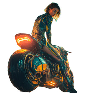 Cyberpunk Warrior Girl V16 Vinyl Car Decal Sticker – Waterproof & UV-Resistant 6.826666666666667"