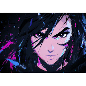 Cyber Anime Portrait Vinyl Car Decal Sticker – Waterproof & UV-Resistant 6.826666666666667"