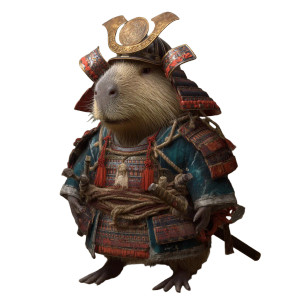 Samurai Capybara V6 Vinyl Car Decal Sticker – Waterproof & UV-Resistant 6.826666666666667"