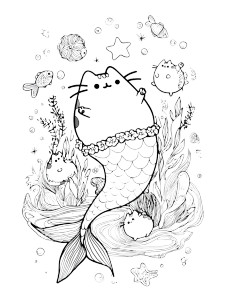 Mermaid Pusheen Vinyl Car Decal Sticker – Waterproof & UV-Resistant 8.213333333333333" Mermaid Pusheen Vinyl Car Decal Sticker – Waterproof & UV-Resistant 8.213333333333333"