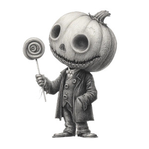 Pumpkin Head Skull Vinyl Car Decal Sticker – Waterproof & UV-Resistant 3.4133333333333336"