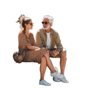 Couple On Bench V2 Vinyl Car Decal Sticker – Waterproof & UV-Resistant 6.826666666666667"