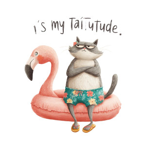 Chill Cat V2 Vinyl Car Decal Sticker – Waterproof & UV-Resistant 3.4133333333333336"