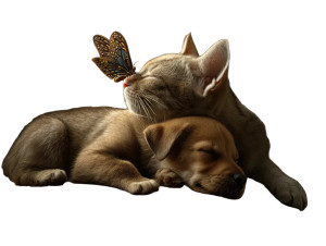Cozy Animal Nap Vinyl Car Decal Sticker – Waterproof & UV-Resistant 6.1866666666666665"