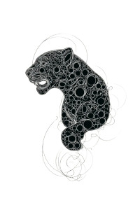 Abstract Panther Art Vinyl Car Decal Sticker – Waterproof & UV-Resistant 8.96"