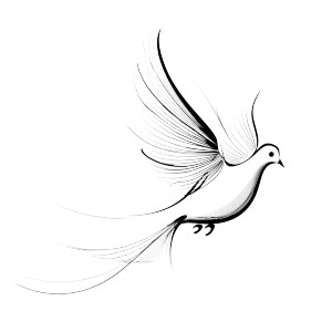 Dove Symbol Vinyl Car Decal Sticker – Waterproof & UV-Resistant 3.4133333333333336"