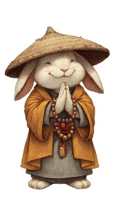 Monk Rabbit Vinyl Car Decal Sticker – Waterproof & UV-Resistant 4.8533333333333335"