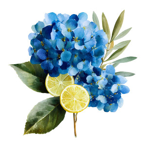 Blue Hydrangea Bouquet Vinyl Car Decal Sticker – Waterproof & UV-Resistant 3.4133333333333336"