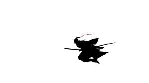 Black-Clad Swordsman Vinyl Car Decal Sticker – Waterproof & UV-Resistant 2.72"