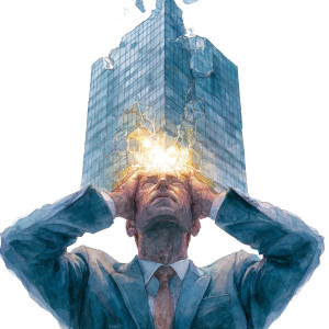 Stressed Skyscraper Man Vinyl Car Decal Sticker – Waterproof & UV-Resistant 3.4133333333333336"