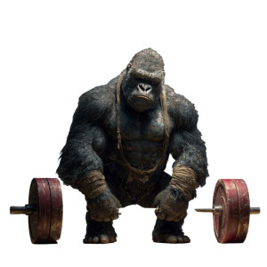 Gorilla Deadlifting Vinyl Car Decal Sticker – Waterproof & UV-Resistant 3.4133333333333336"
