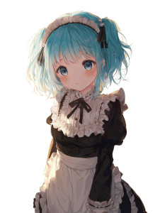 Cute Anime Maid V3 Vinyl Car Decal Sticker – Waterproof & UV-Resistant 4.1066666666666665"