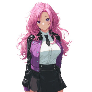 Pink-Haired Anime Woman Vinyl Car Decal Sticker – Waterproof & UV-Resistant 3.4133333333333336" Pink-Haired Anime Woman Vinyl Car Decal Sticker – Waterproof & UV-Resistant 3.4133333333333336"