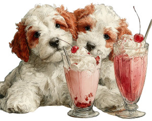 Puppies Drinking Milkshakes Vinyl Car Decal Sticker – Waterproof & UV-Resistant 3.2" Puppies Drinking Milkshakes Vinyl Car Decal Sticker – Waterproof & UV-Resistant 3.2"