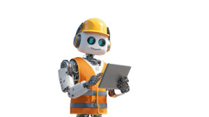 Futuristic Robot Worker Vinyl Car Decal Sticker – Waterproof & UV-Resistant 2.72"