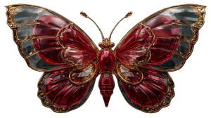 Ornate Glass Butterfly Vinyl Car Decal Sticker – Waterproof & UV-Resistant 5.4