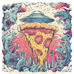 Alien Pizza Feast V3 Vinyl Car Decal Sticker – Waterproof & UV-Resistant 6.826666666666667"