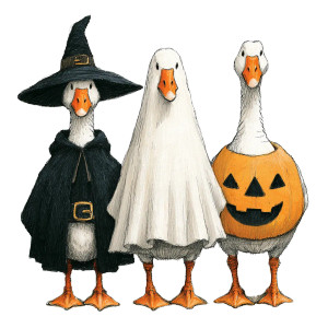 Costumed Halloween Geese Vinyl Car Decal Sticker – Waterproof & UV-Resistant 6.826666666666667" Costumed Halloween Geese Vinyl Car Decal Sticker – Waterproof & UV-Resistant 6.826666666666667"
