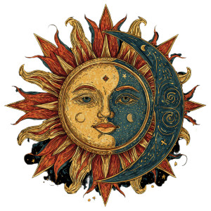 Celestial Sun Moon Vinyl Car Decal Sticker – Waterproof & UV-Resistant 6.826666666666667" Celestial Sun Moon Vinyl Car Decal Sticker – Waterproof & UV-Resistant 6.826666666666667"