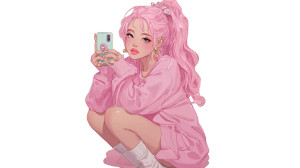 Gyaru Anime Girl V3 Vinyl Car Decal Sticker – Waterproof & UV-Resistant 5.4