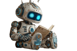 Futuristic Reading Robot V2 Vinyl Car Decal Sticker – Waterproof & UV-Resistant 5.97333333333333