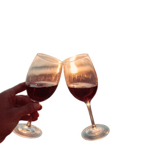 Sunset Wine Toast Vinyl Car Decal Sticker – Waterproof & UV-Resistant 6.826666666666667"
