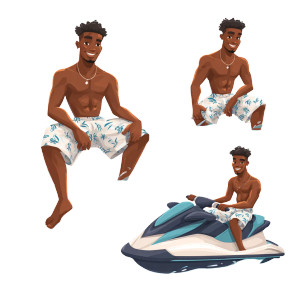 Happy Man On Jet Ski Vinyl Car Decal Sticker – Waterproof & UV-Resistant 3.4133333333333336"
