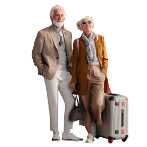 Stylish Elderly Couple V3 Vinyl Car Decal Sticker – Waterproof & UV-Resistant 3.4133333333333336"